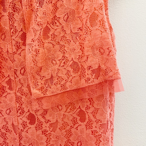 BCBGMAXAZRIA SALMON LACE DRESS - Picture 8 of 9